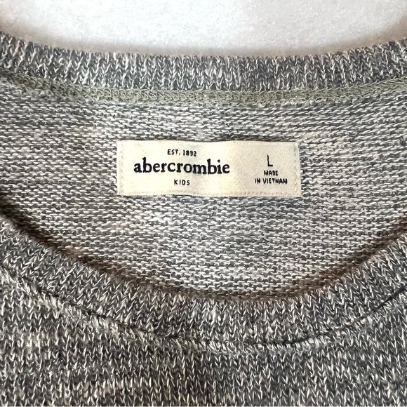 Abercrombie & Fitch Kids size L heather grey w silver stitch long sleeve sweater - Picture 4 of 13